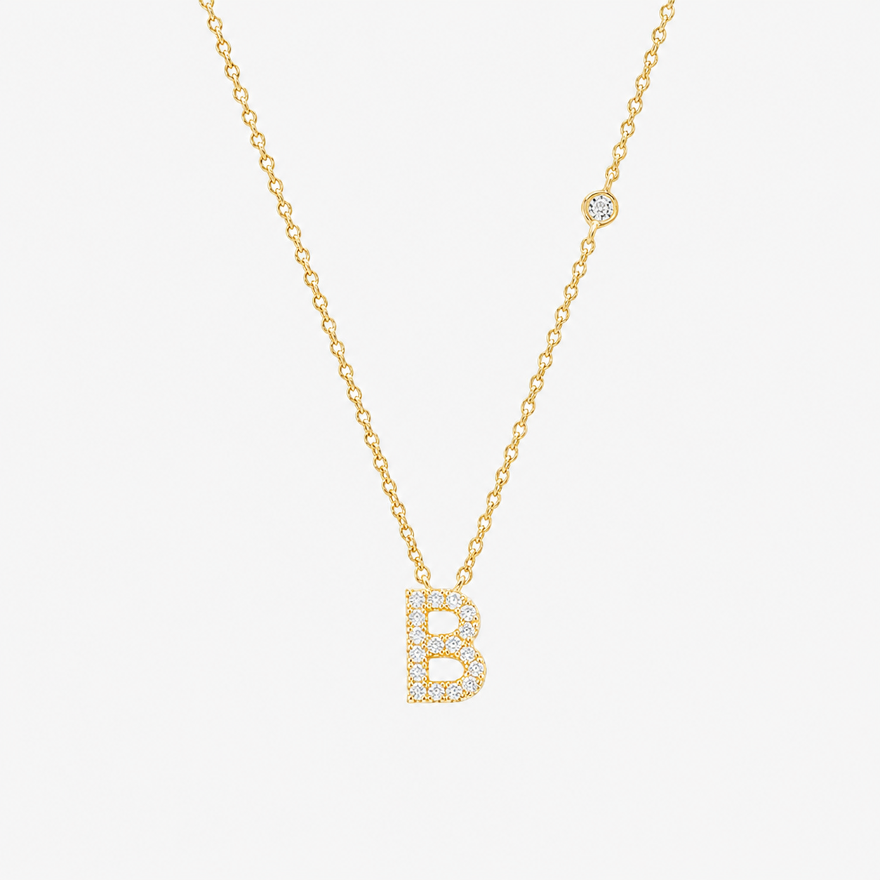 Gold Initial Letter Necklace