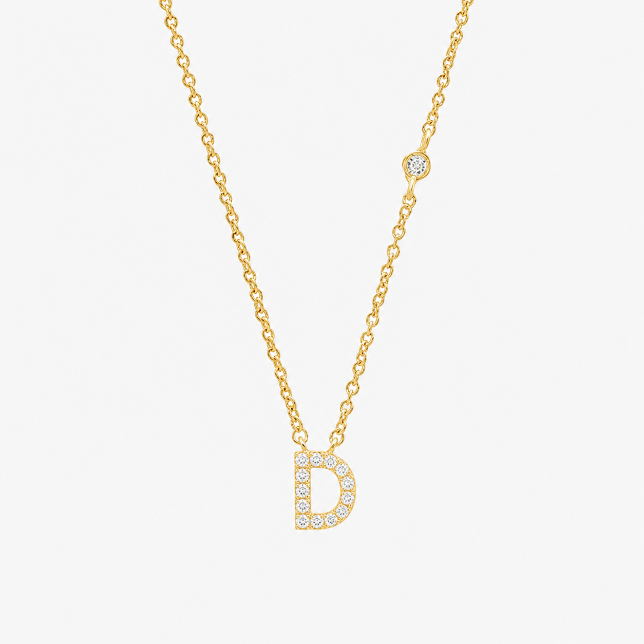 Gold Initial Letter Necklace