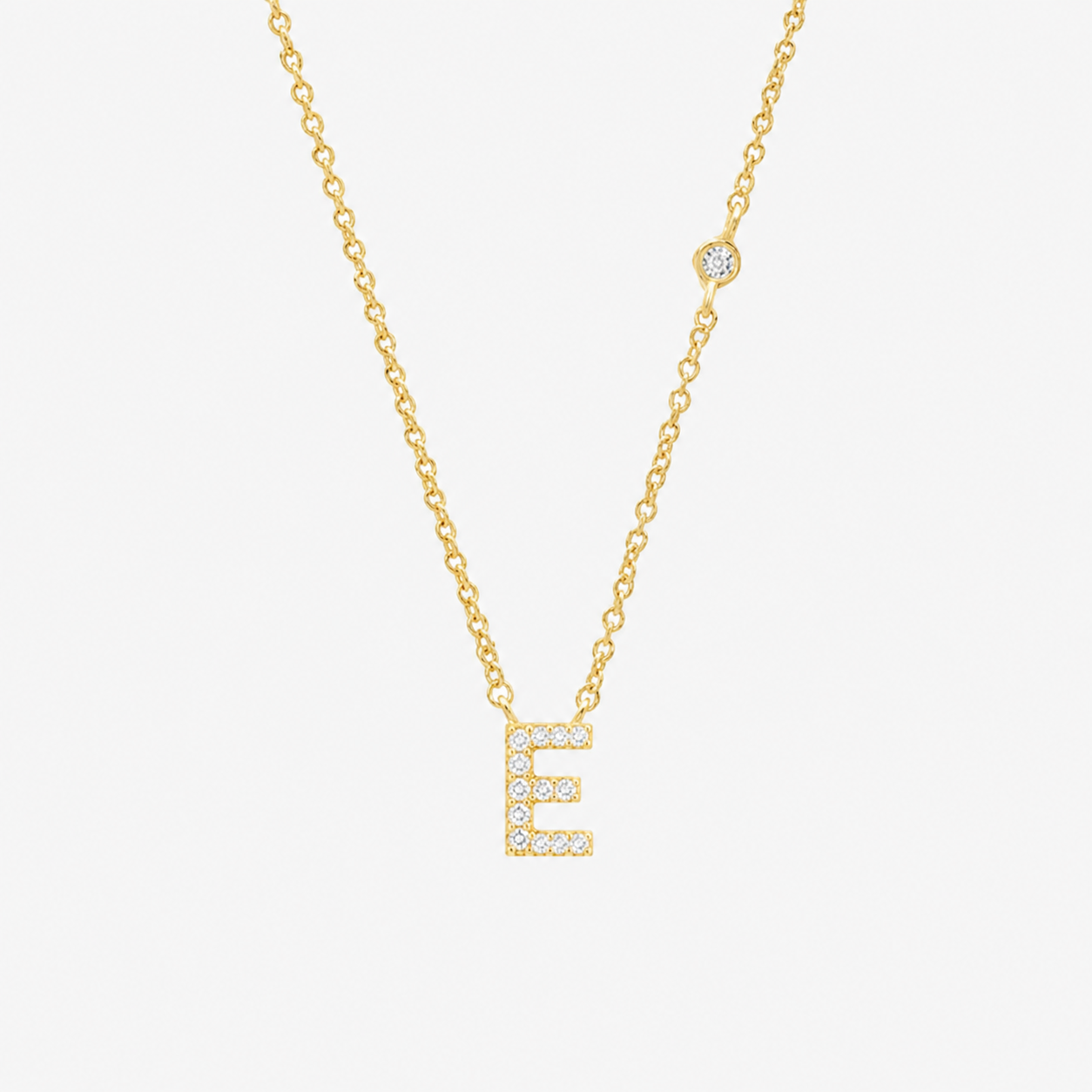 Gold Initial Letter Necklace
