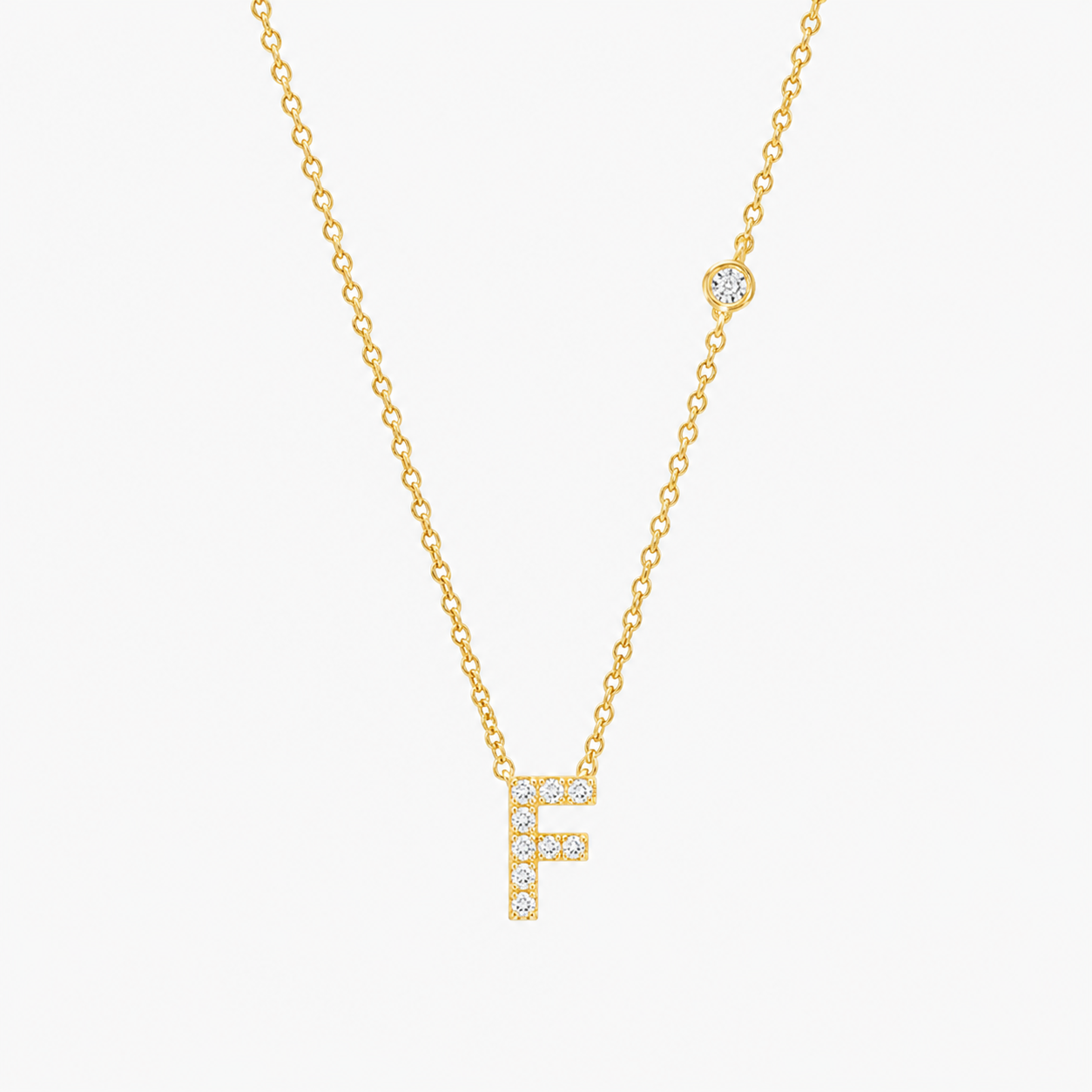 Gold Initial Letter Necklace
