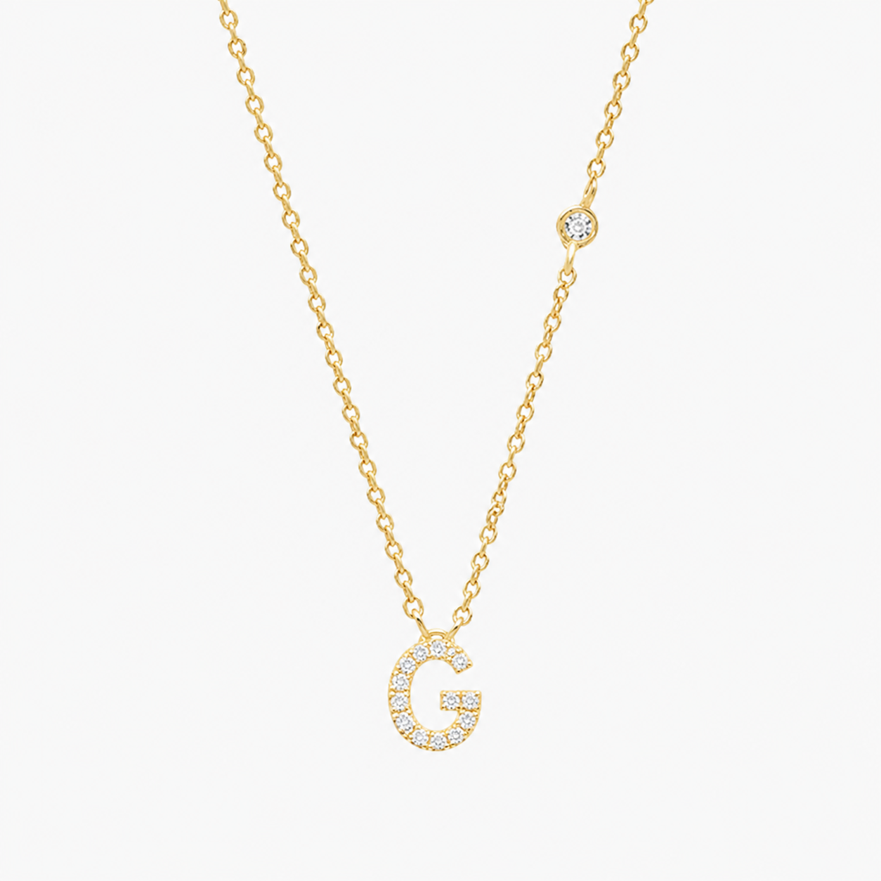 Gold Initial Letter Necklace