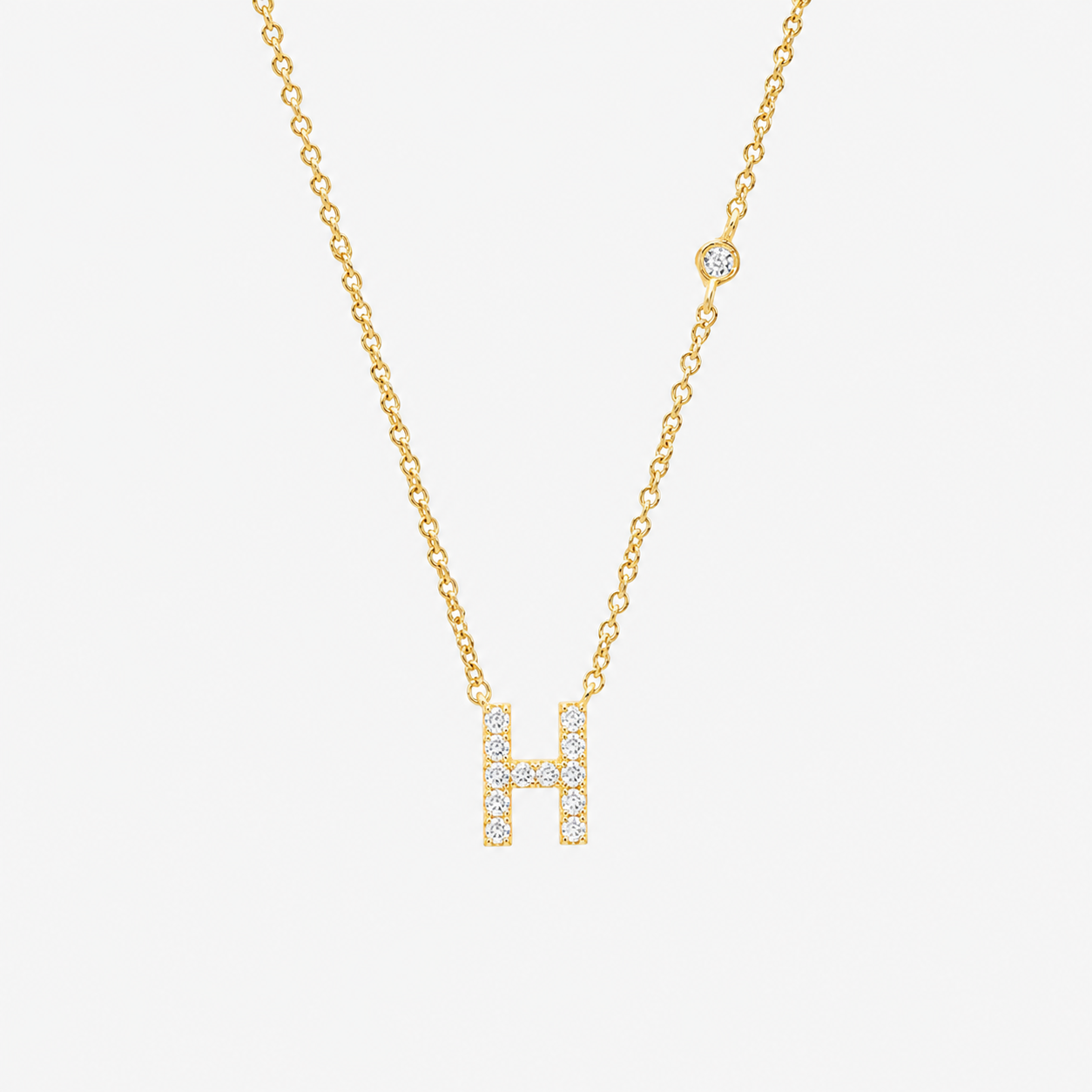 Gold Initial Letter Necklace