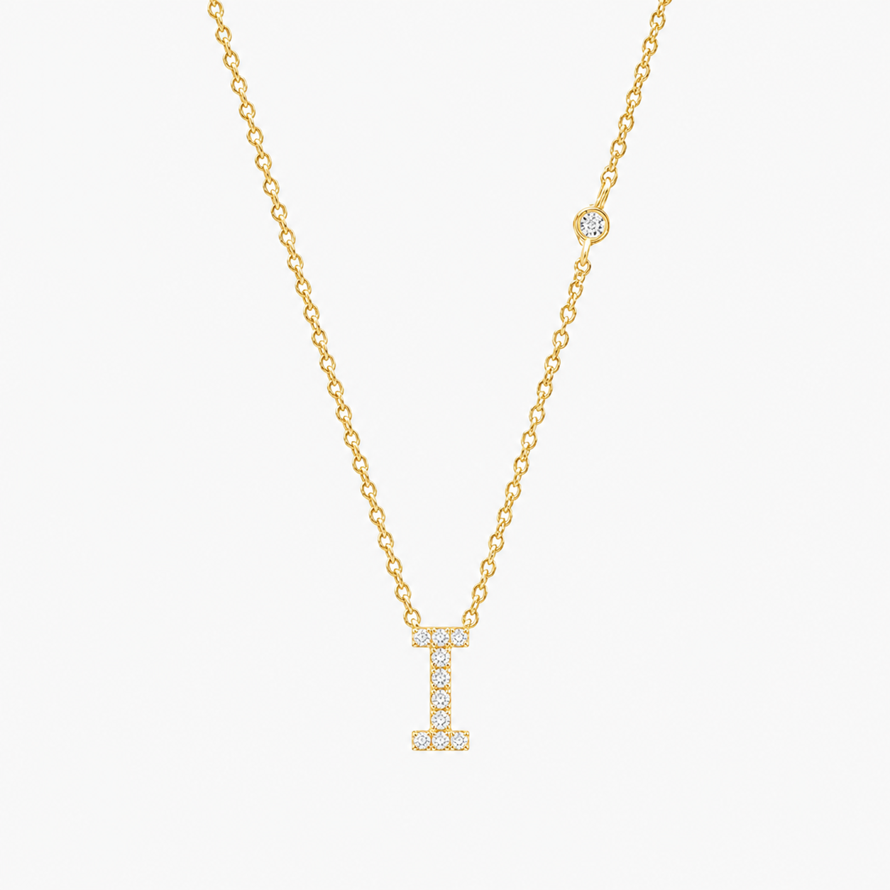 Gold Initial Letter Necklace