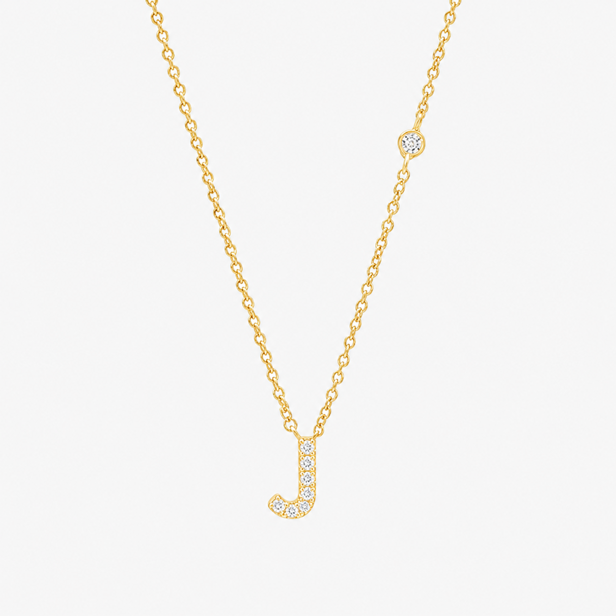 Gold Initial Letter Necklace