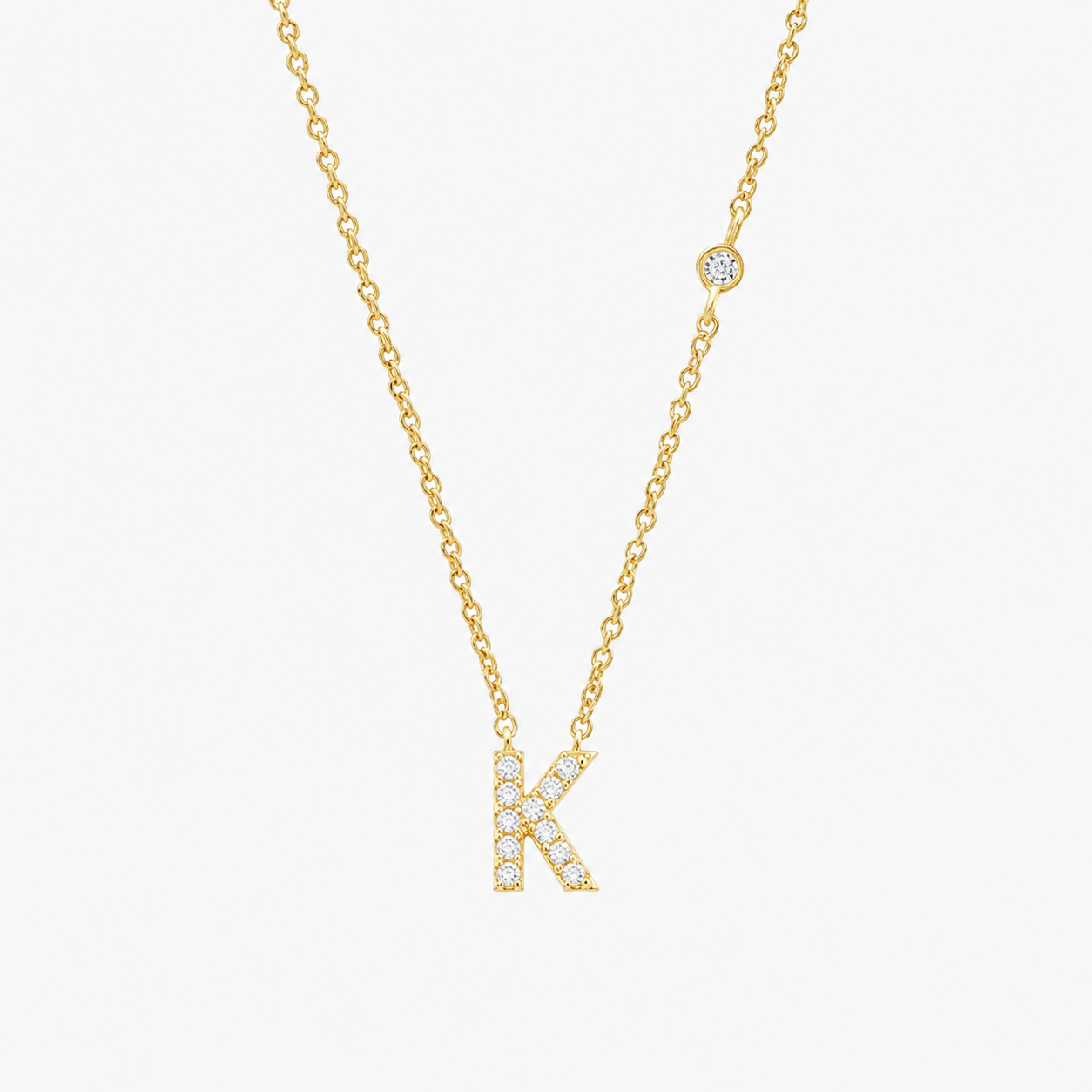 Gold Initial Letter Necklace