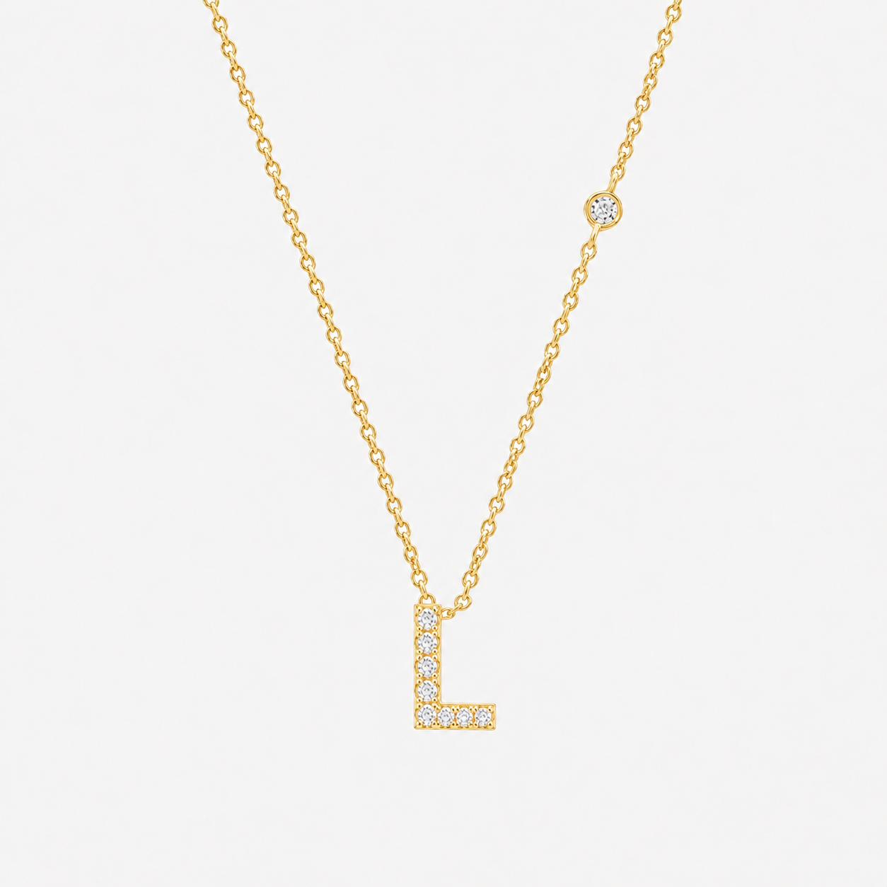 Gold Initial Letter Necklace