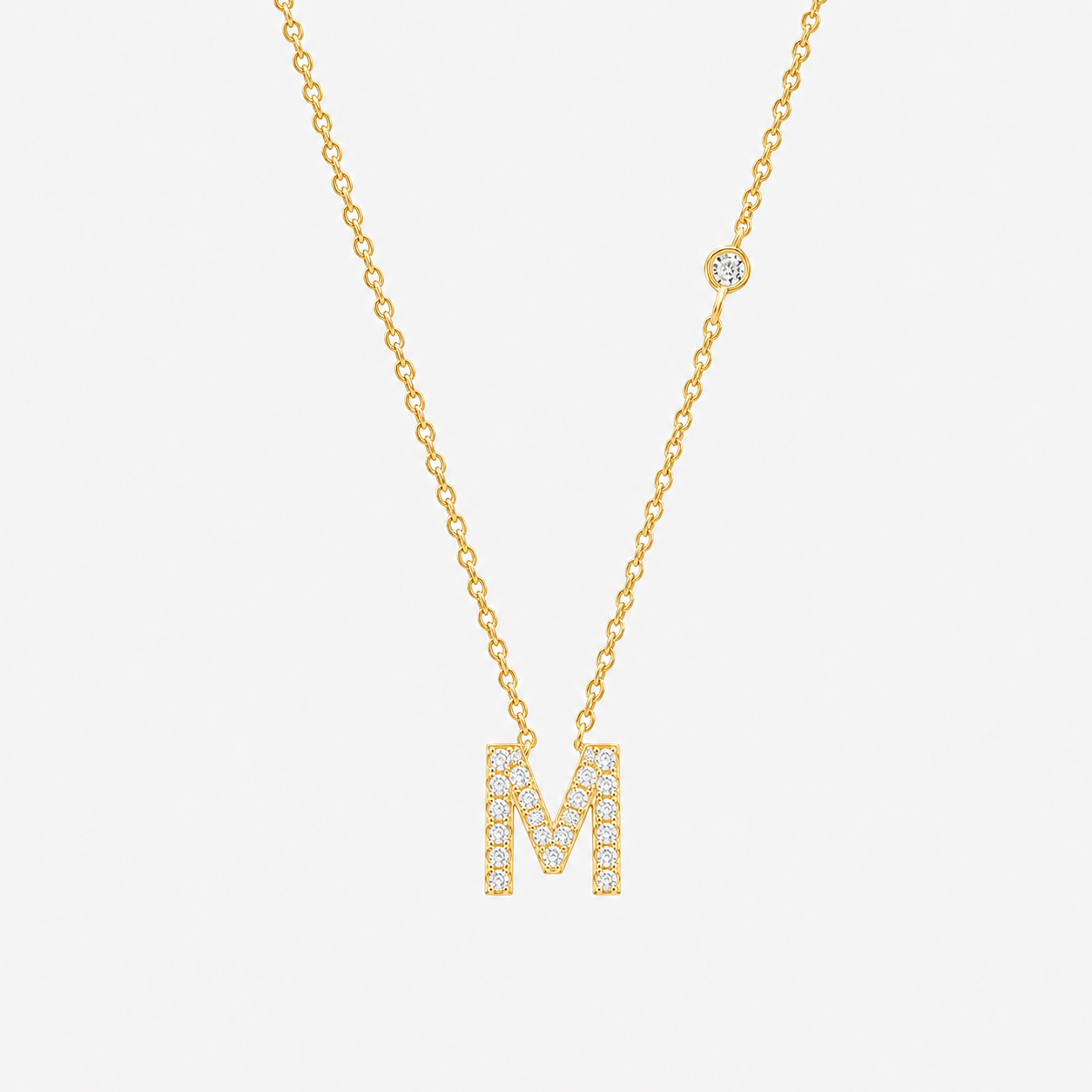Gold Initial Letter Necklace