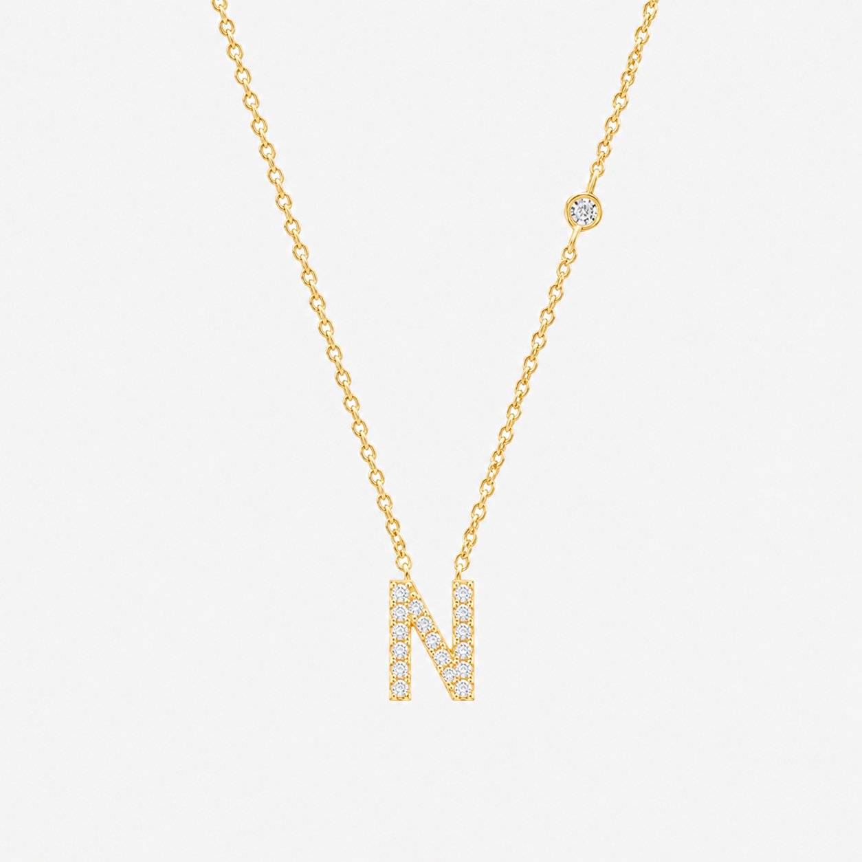 Gold Initial Letter Necklace