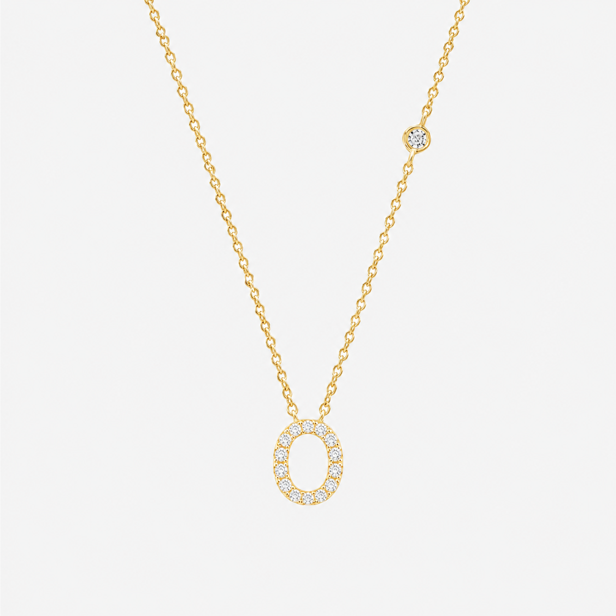 Gold Initial Letter Necklace