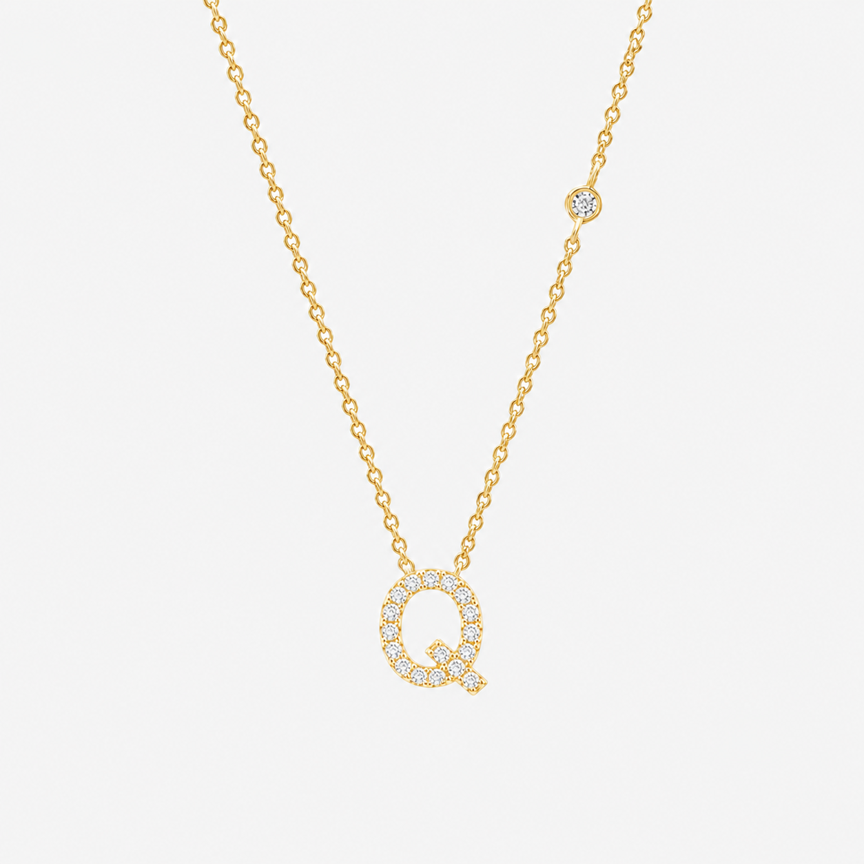 Gold Initial Letter Necklace