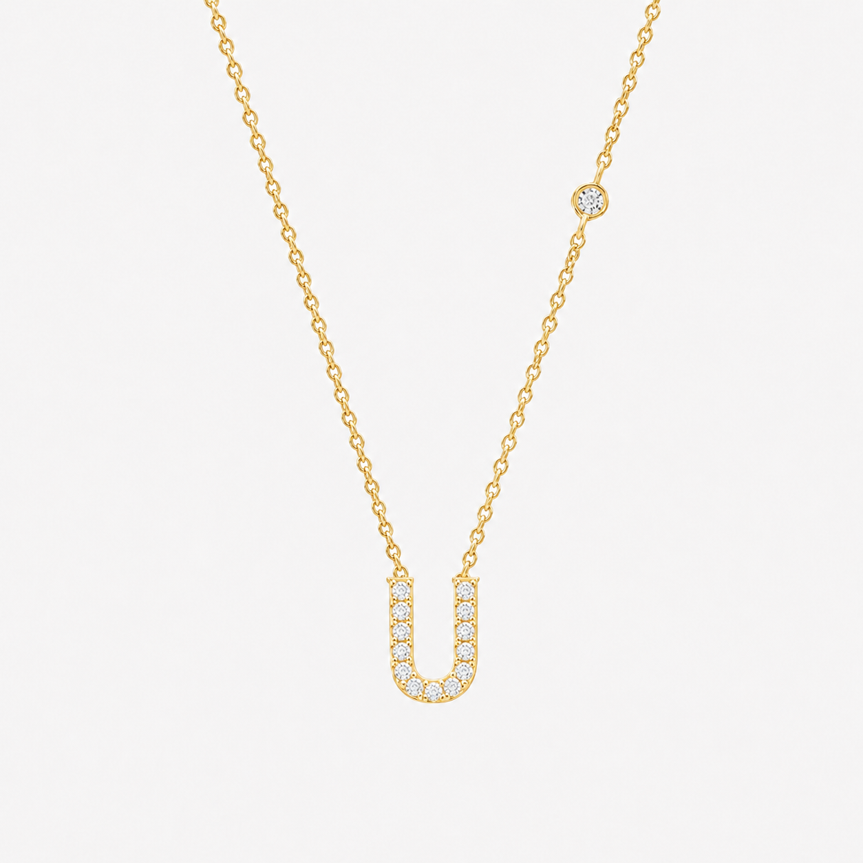 Gold Initial Letter Necklace