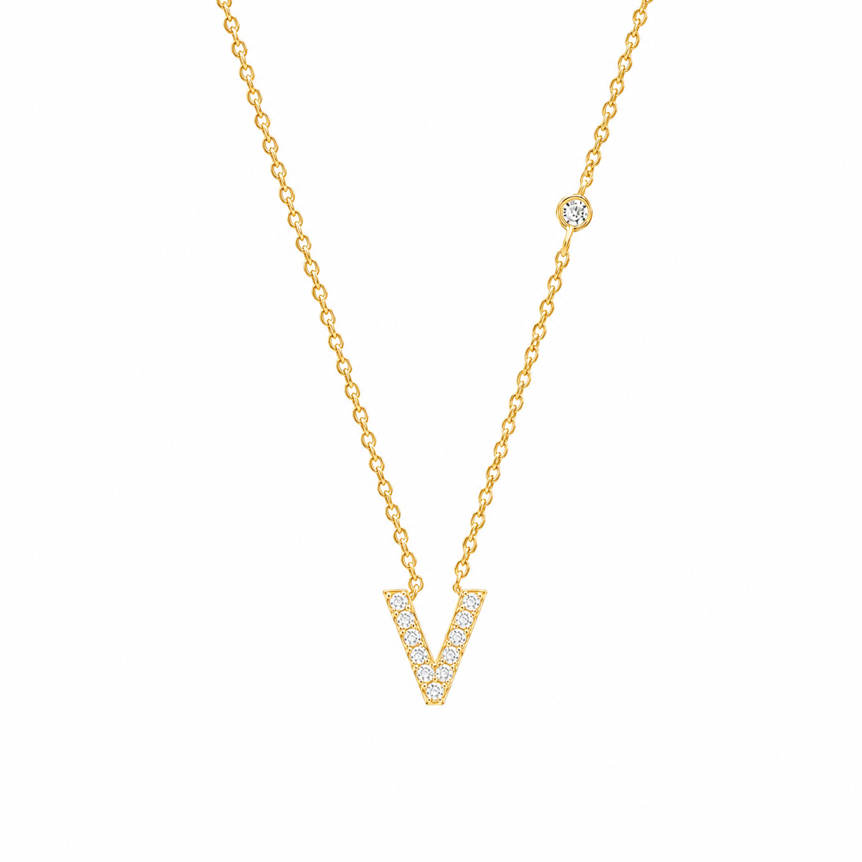 Gold Initial Letter Necklace