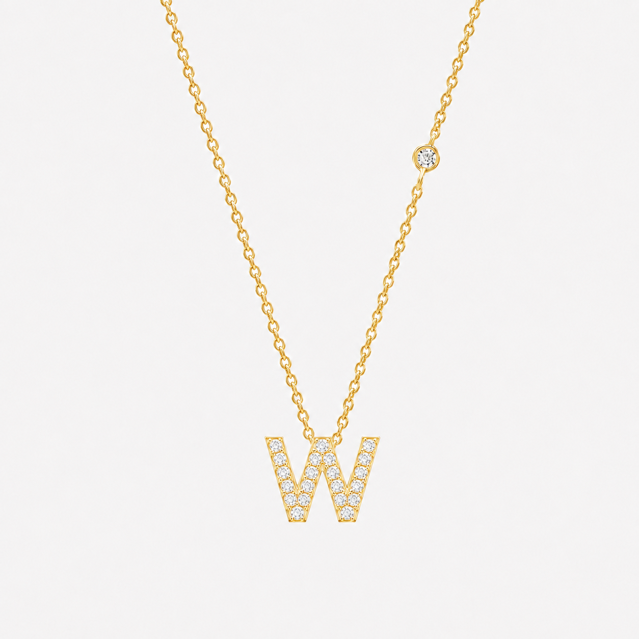 Gold Initial Letter Necklace