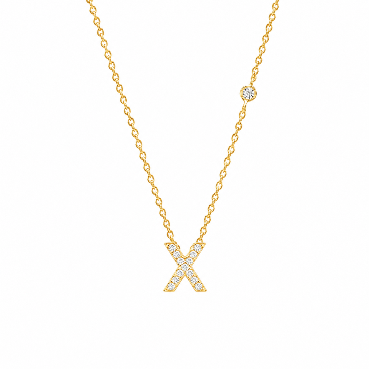 Gold Initial Letter Necklace