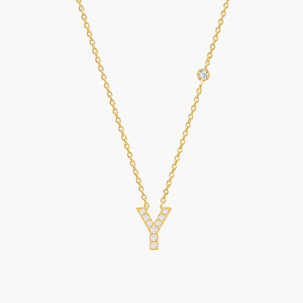 Gold Initial Letter Necklace