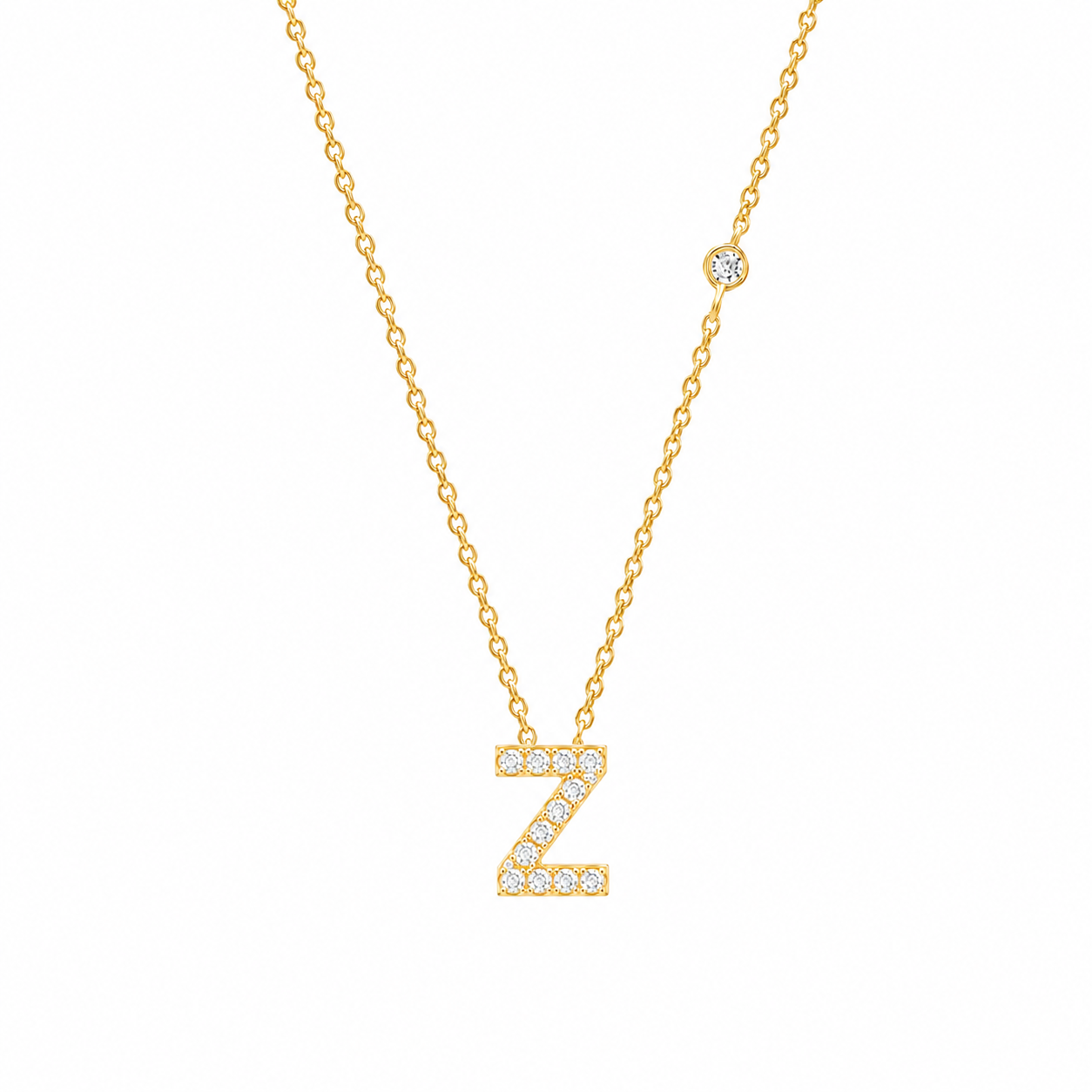 Gold Initial Letter Necklace