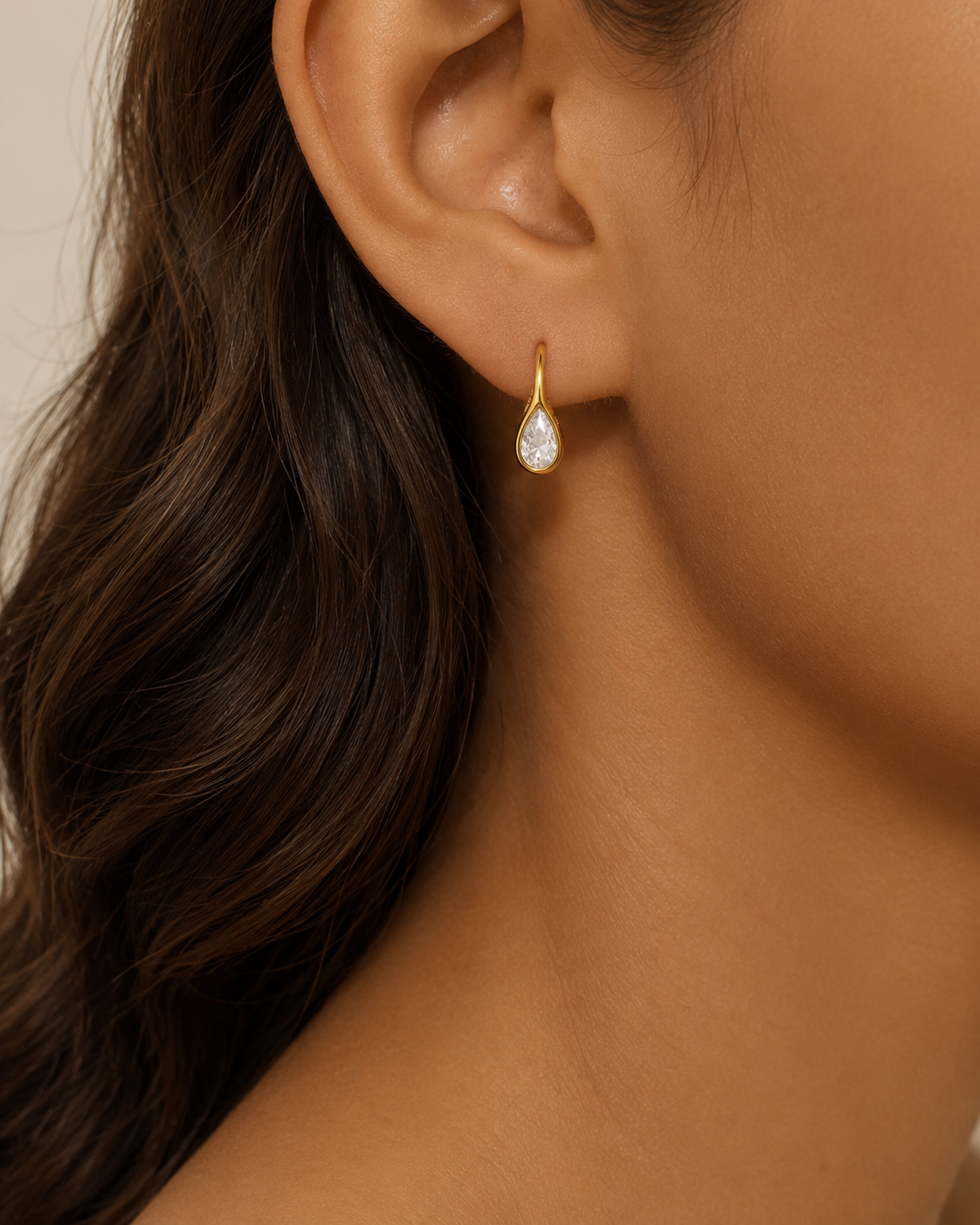 Gold Sterling Silver Teardrop Earrings