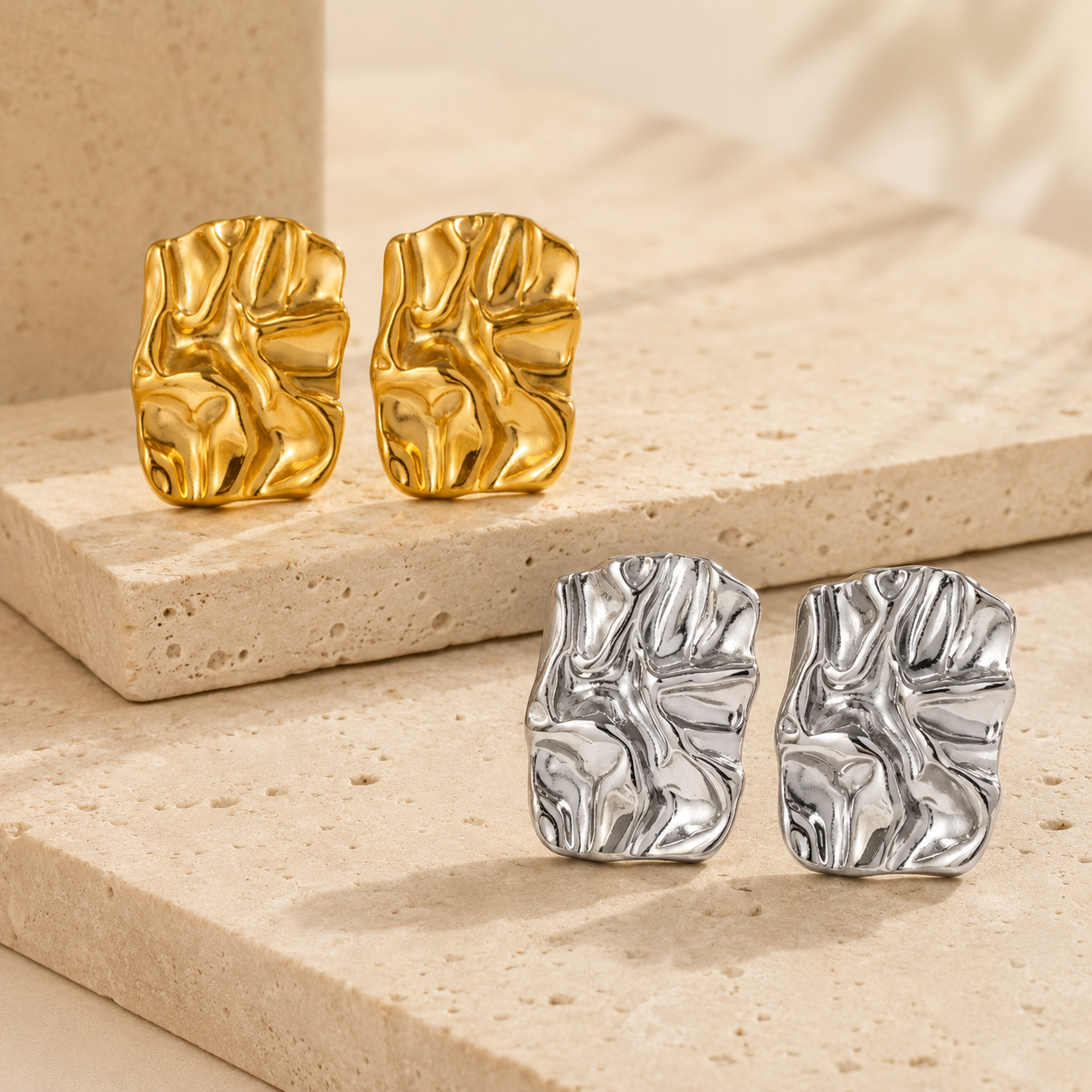 Molten Metal Stud Earrings